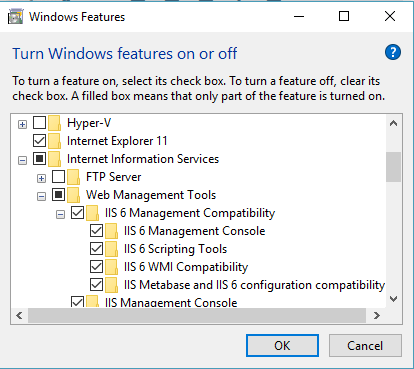 TURN ON WINDOWS FEATURES