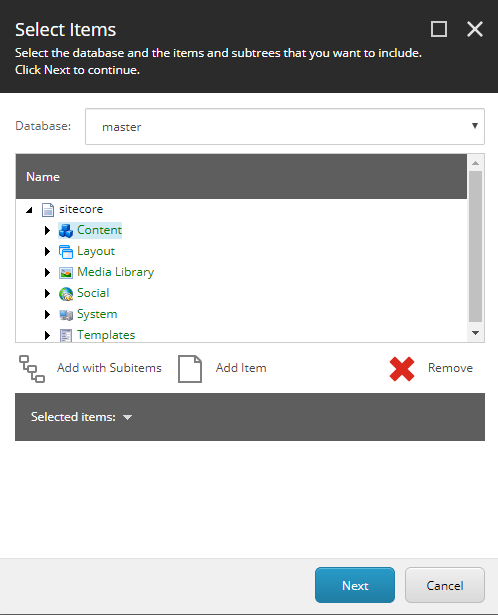 Sitecore-Package-designer-Selects Items.png